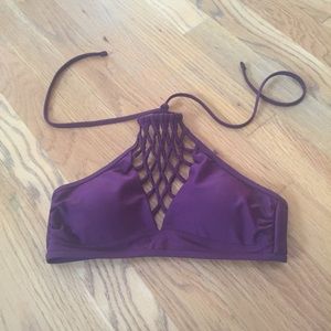 Purple Halter Bikini Top